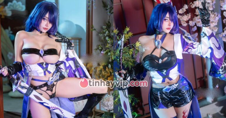 Byoru cosplay Acheron khoe vòng 1 tràn viền khó thở