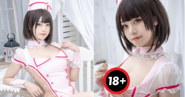 Honey Cat Qiu cosplay y tá xinh đẹp nóng bỏng nhưng fan chỉ để ý đến bộ váy cực mlem