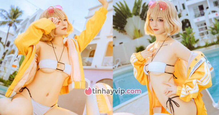 Taoliang Azhai cosplay Anis NIKKE khoe bikini táo bạo