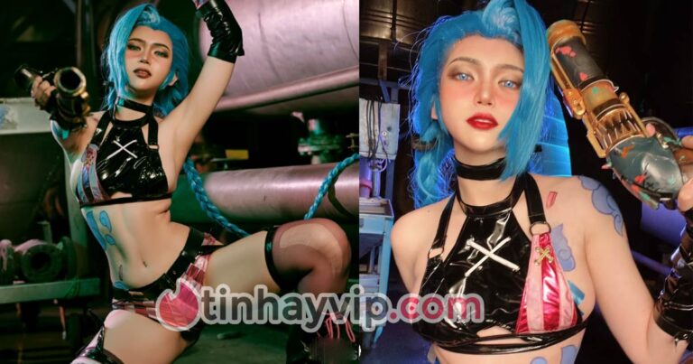 ZinieQ cosplay Jinx Arcane 18+ khiến anh em game thủ đỏ mặt