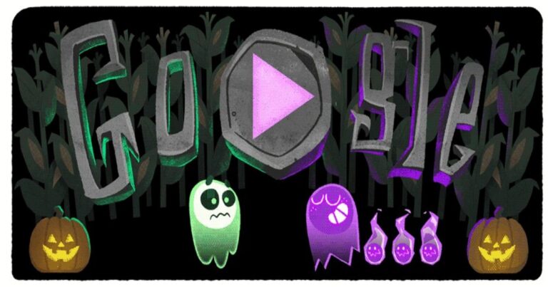 Game Google Doodle Halloween chơi hoài không chán