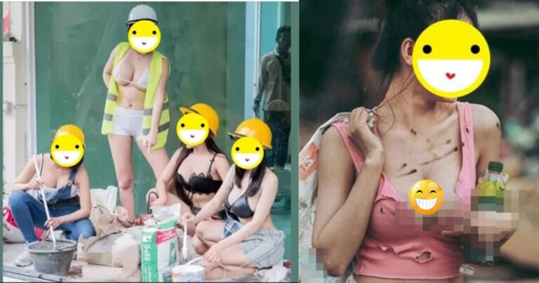 Nhóm hot girl xinh đẹp hóa thân phụ hồ ăn mặc gợi cảm