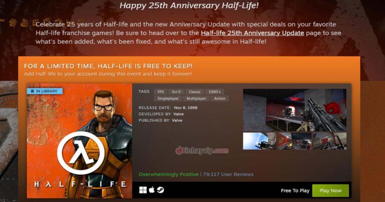 Valve ra mắt Half Life 1 bản cập nhật kỷ niệm 25 năm